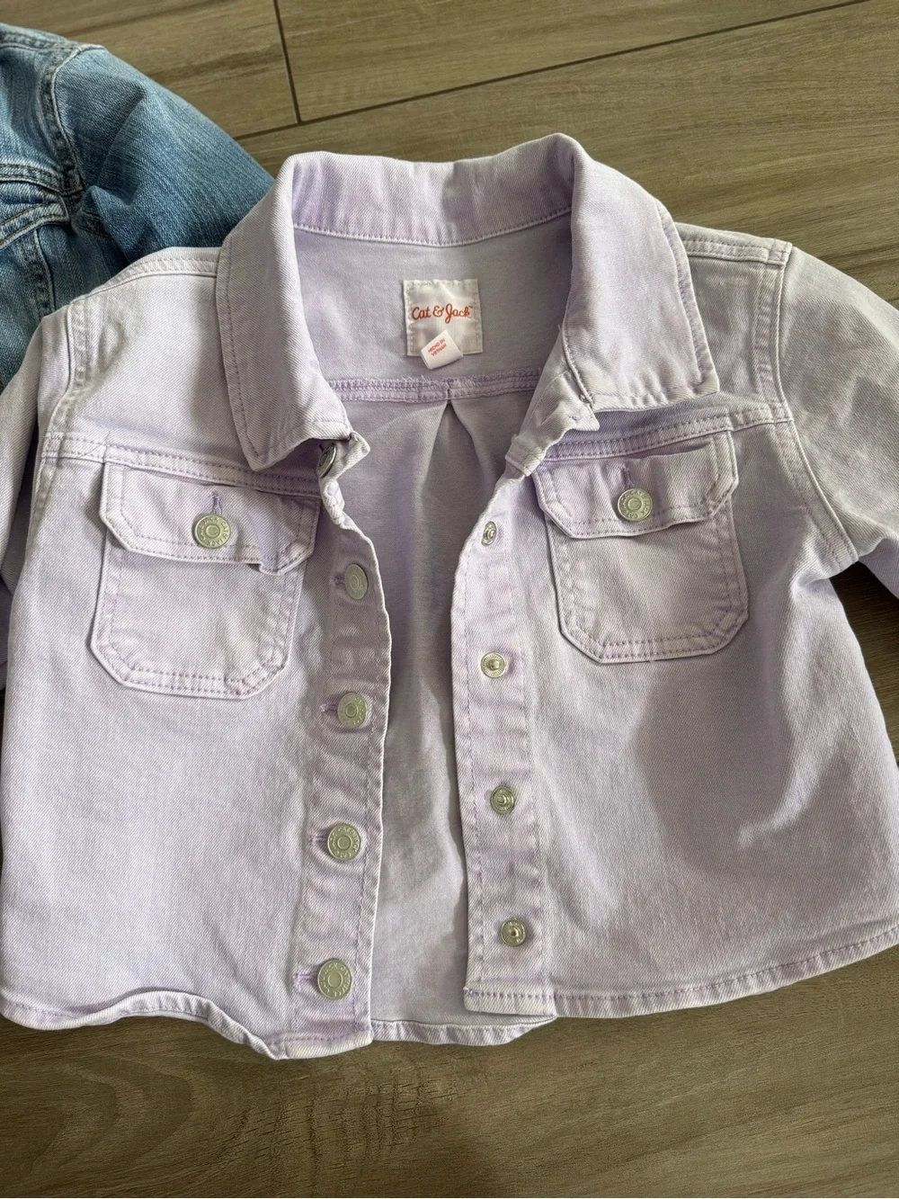 Girls Light Wash Denim Jacket & Lilac Denim Jacket Duo